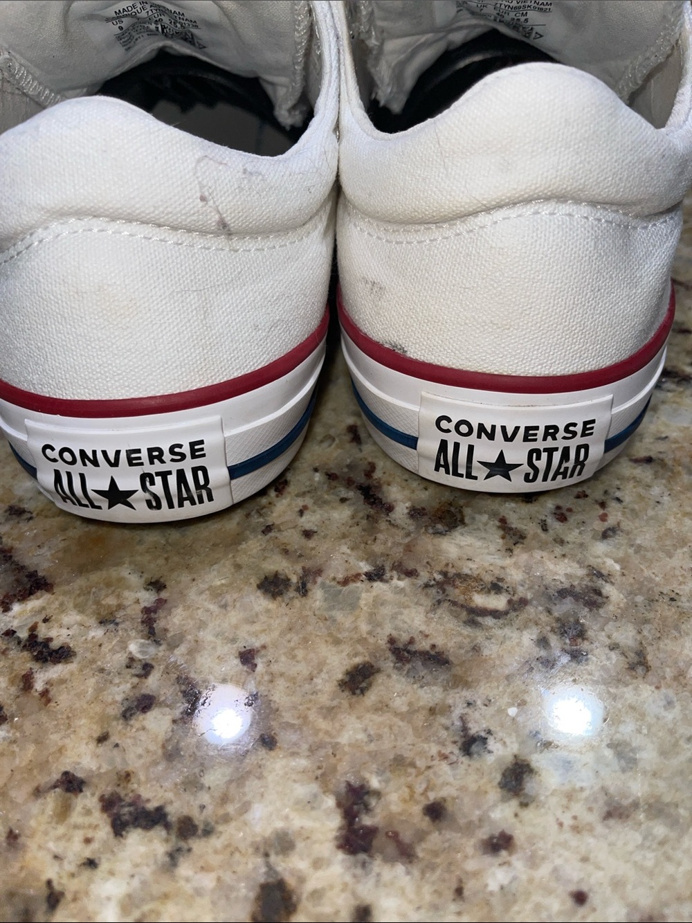 Converse White Canvas Low-Top Sneakers with Red Trim - Picture 3 of 10